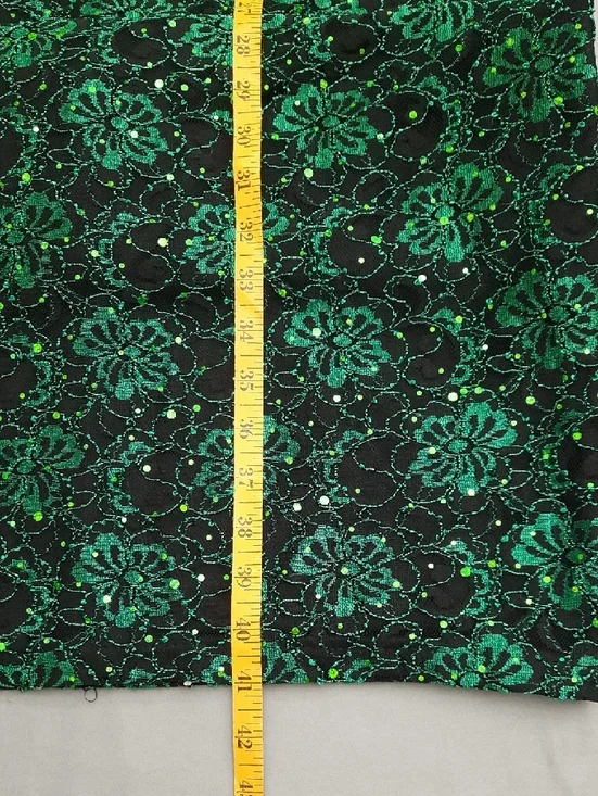 Green Floral Velvet Sheath Dress - Women Size XXL - Picture 8 of 13